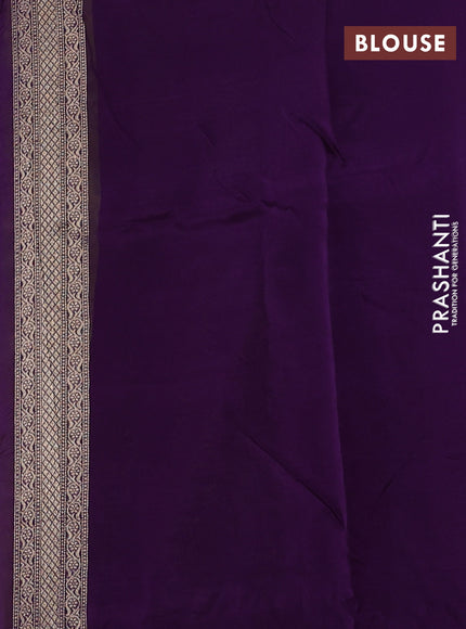 Fluorescent Green & Purple Kosa Jamdani Silk Saree