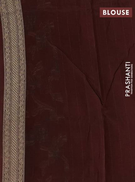 Orange & Coffee Brown Kosa Jamdani Silk Saree