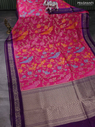 Pink & Purple Kosa Jamdani Silk Saree
