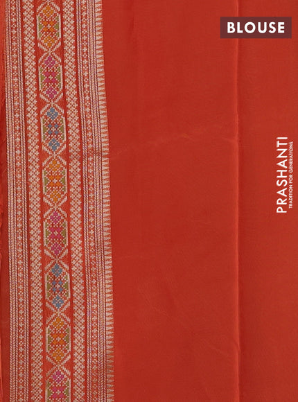 Brown & Orange Kosa Jamdani Silk Saree