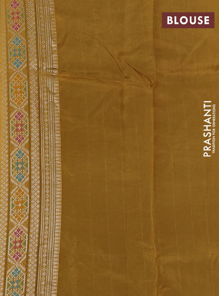 Purple & Mustard Yellow Kosa Jamdani Silk Saree