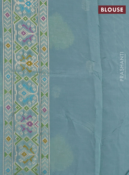Blue & Teal Blue Kosa Jamdani Silk Saree