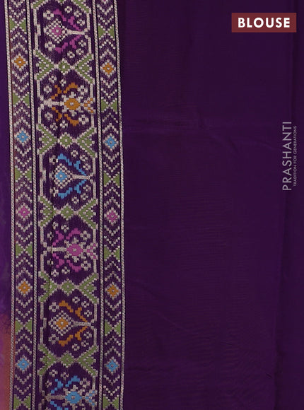 Mustard Yellow & Purple Kosa Jamdani Silk Saree