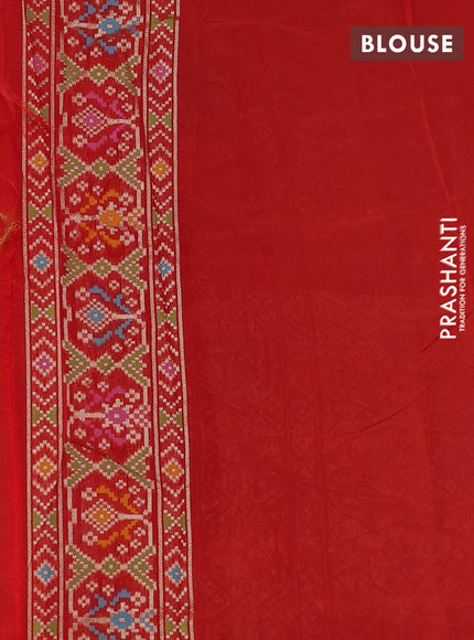 Coffee Brown & Red Kosa Jamdani Silk Saree