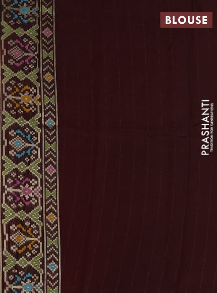 Red & Coffee Brown Kosa Jamdani Silk Saree
