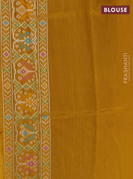 Purple & Mustard Yellow Kosa Jamdani Silk Saree
