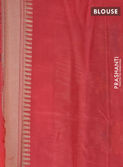 Coffee Brown & Peach Pink Kosa Jamdani Silk Saree