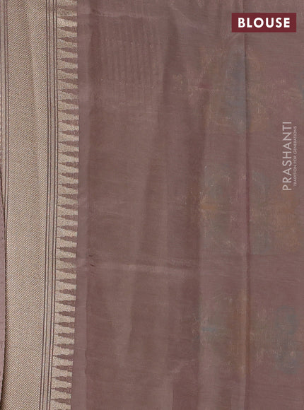 Red & Rosy Brown Kosa Jamdani Silk Saree