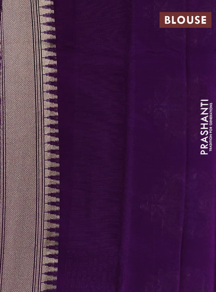 Pink & Purple Kosa Jamdani Silk Saree