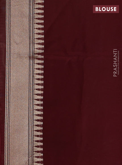 Grey & Brown Kosa Jamdani Silk Saree