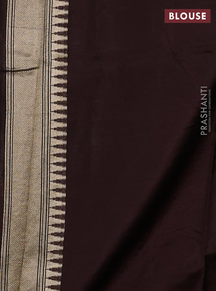Orange & Coffee Brown Kosa Jamdani Silk Saree