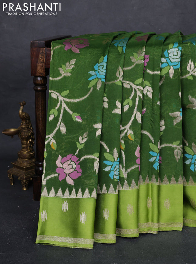 Green Kosa Jamdani Silk Saree