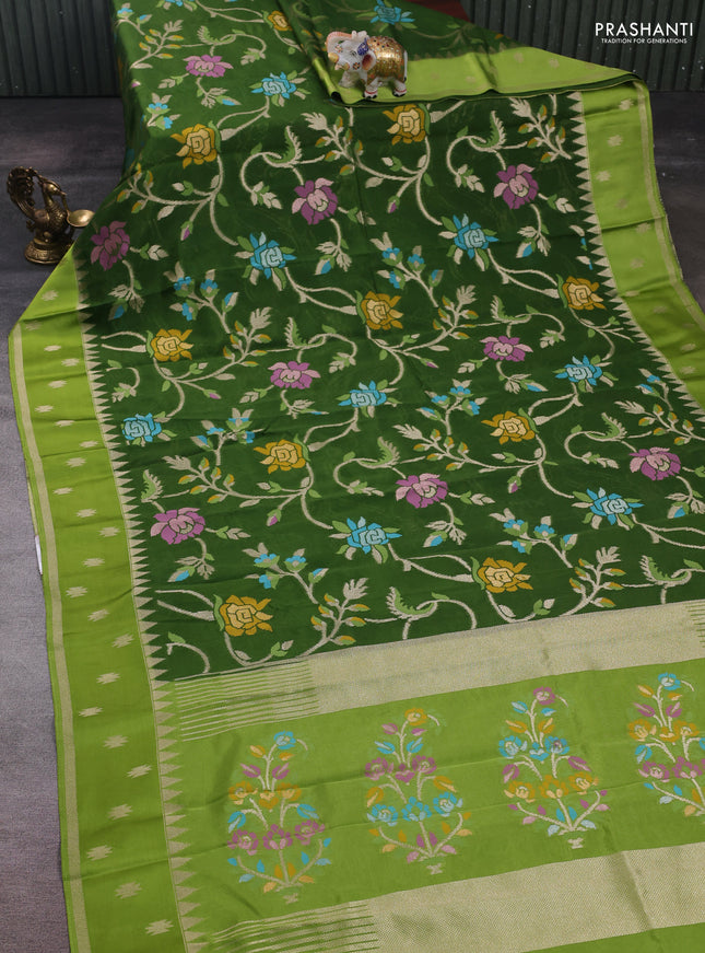 Green Kosa Jamdani Silk Saree