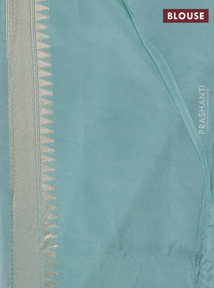 Violet & Teal Blue Kosa Jamdani Silk Saree
