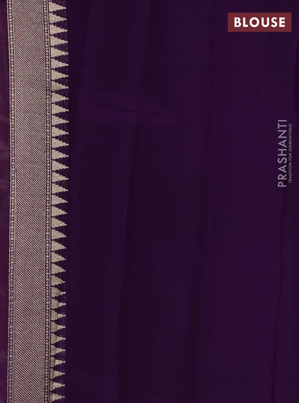 Mustard Yellow & Purple Kosa Jamdani Silk Saree