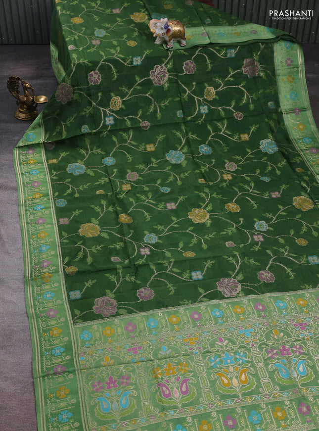 Green Kosa Jamdani Silk Saree
