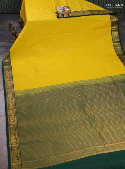 Yellow & Green Semi Kanchipram Silk - Buttas