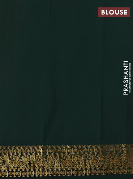 Pink & Bottle Green Semi Kanchipram Silk - Buttas