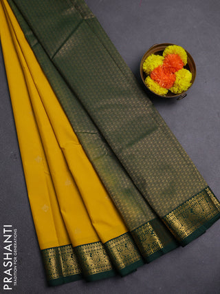Yellow & Green Semi Kanchipram Silk - Buttas