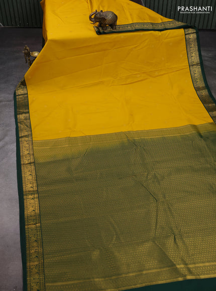 Yellow & Green Semi Kanchipram Silk - Buttas