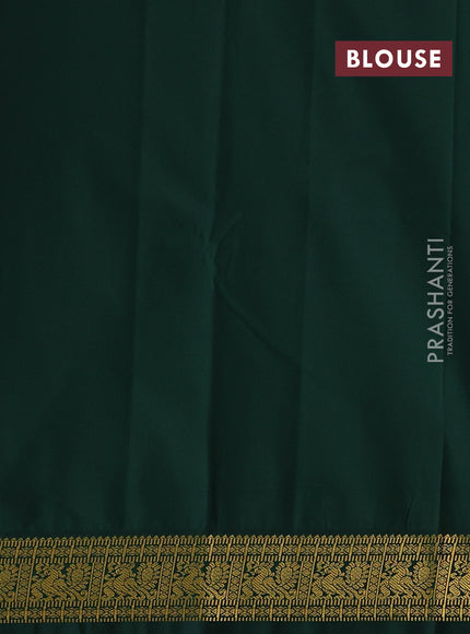 Orange & Green Semi Kanchipram Silk - Buttas