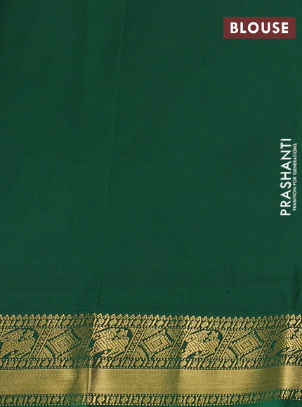 Violet & Green Semi Kanchipram Silk - Buttas