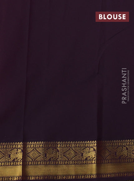 Orange & Purple Semi Kanchipram Silk - Buttas