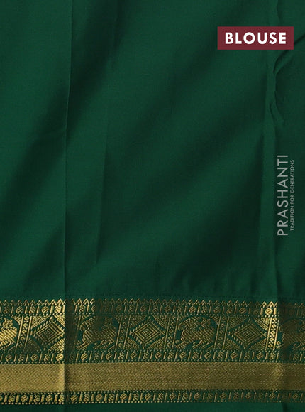 Wine & Green Semi Kanchipram Silk - Buttas