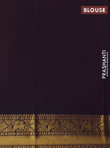 Yellow & Purple Semi Kanchipram Silk - Buttas