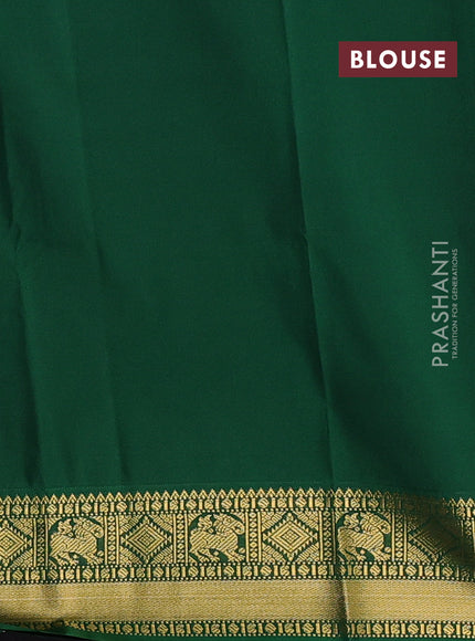 Violet & Green Semi Kanchipram Silk - Buttas