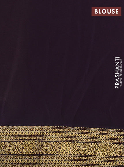 Lime Green & Purple Semi Kanchipram Silk - Buttas