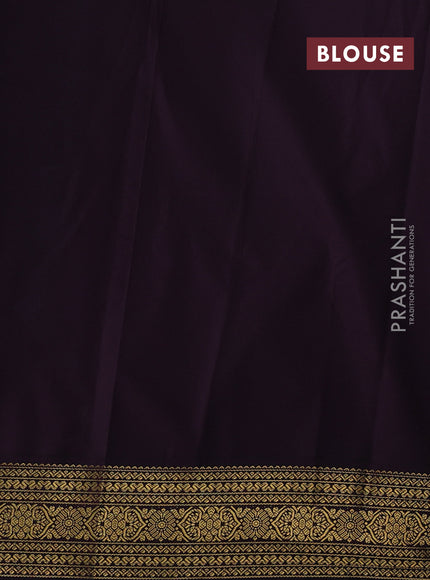 Peacock Blue & Purple Semi Kanchipram Silk - Buttas