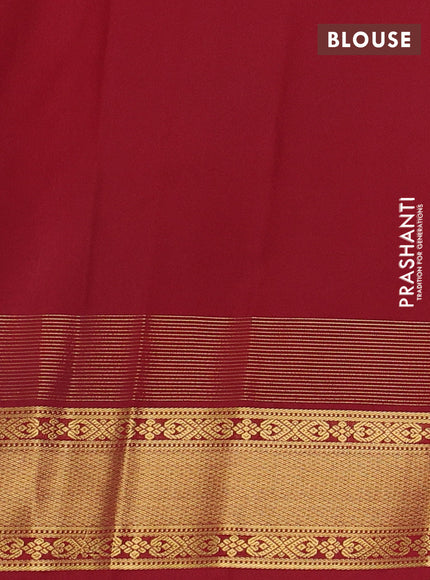Peach Pink & Maroon Semi Kanchipram Silk - Buttas