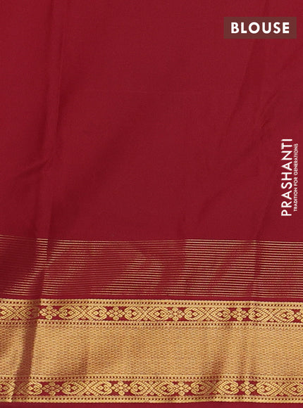 Peach    & Maroon Semi Kanchipram Silk - Buttas
