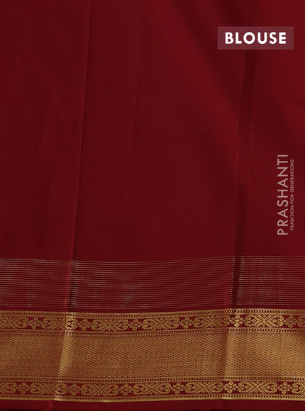Pista Green & Maroon Semi Kanchipram Silk - Buttas