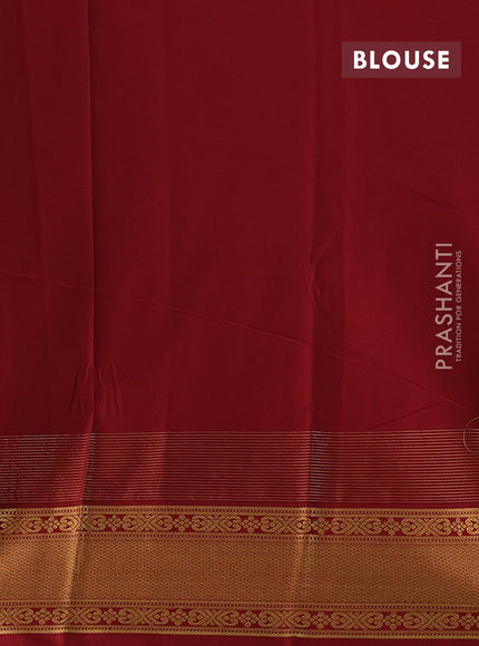 Green & Maroon Semi Kanchipram Silk - Buttas