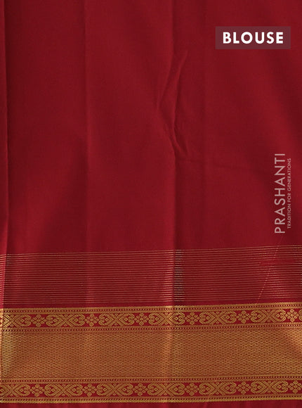 Fluorescent Green & Maroon Semi Kanchipram Silk - Buttas