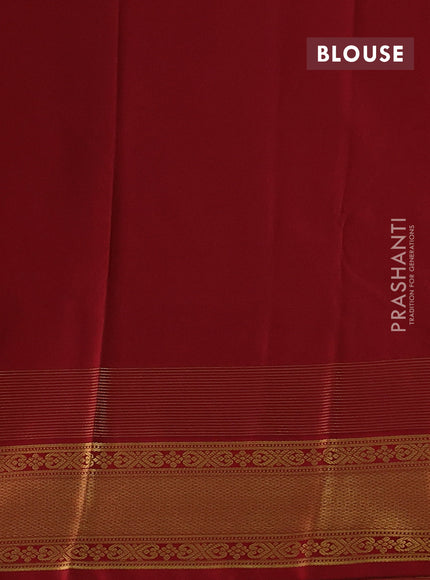 Peach Pink & Maroon Semi Kanchipram Silk - Buttas