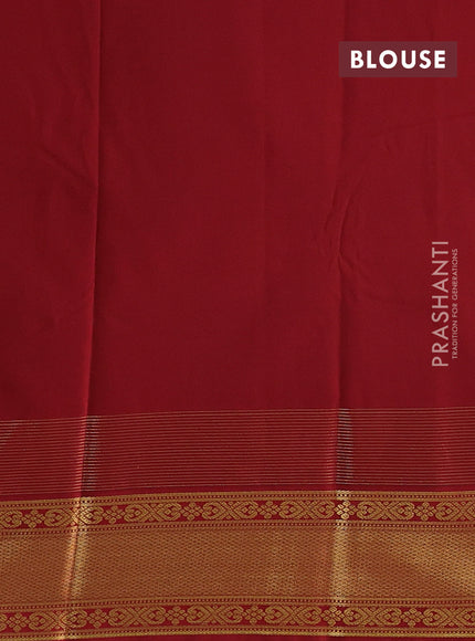 Pista Green & Maroon Semi Kanchipram Silk - Buttas