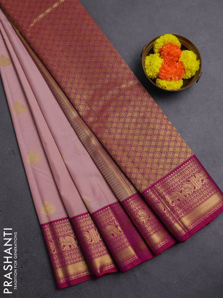 Pastel Pink & Pink Semi Kanchipram Silk - Buttas