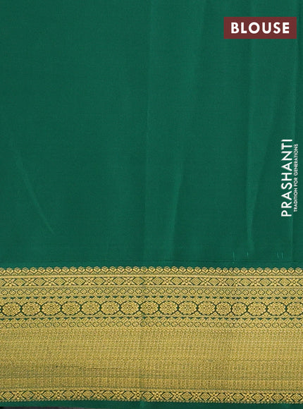 Onion Pink & Green Semi Kanchipram Silk - Buttas