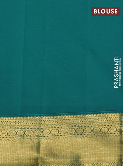 Cream & Green Semi Kanchipram Silk - Buttas