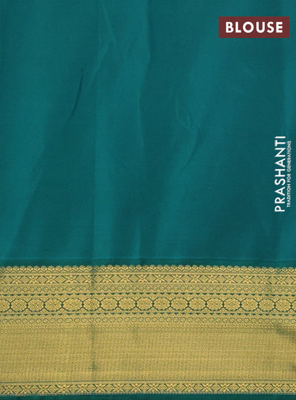 Pink & Green Semi Kanchipram Silk - Buttas