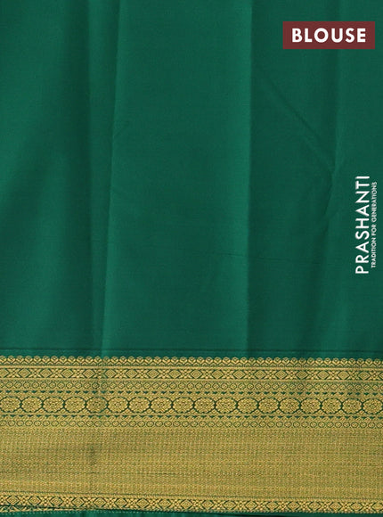 Mauve Pink & Green Semi Kanchipram Silk - Buttas