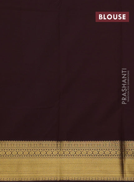 Mustard Yellow & Maroon Semi Kanchipram Silk - Buttas