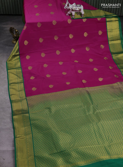 Pink & Green Semi Kanchipram Silk - Buttas