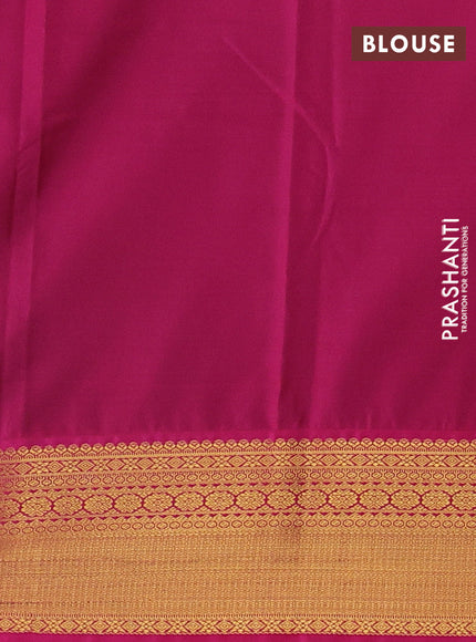 Coffee Brown & Pink Semi Kanchipram Silk - Buttas
