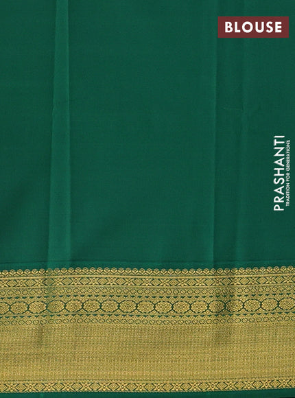 Sandal & Green Semi Kanchipram Silk - Buttas