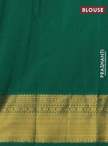 Mustard Yellow & Green Semi Kanchipram Silk - Buttas