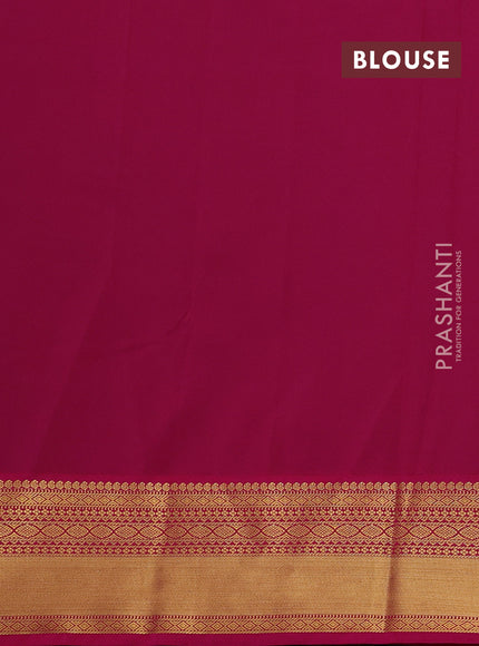 Green & Pink Semi Kanchipram Silk - Buttas